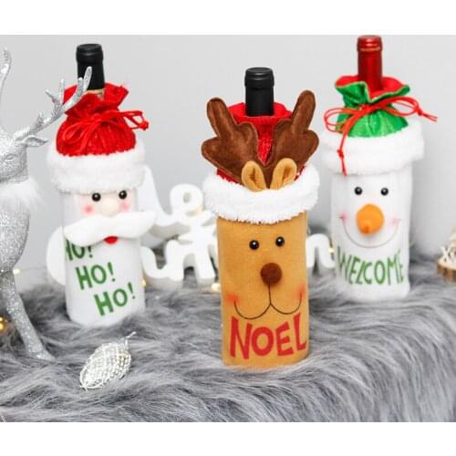 1pcs Santa Claus Snowman Wine Bottle Dust Cover Xmas Gift Noel Christmas Decorations for Home Dinner Table Decor New Year Gift