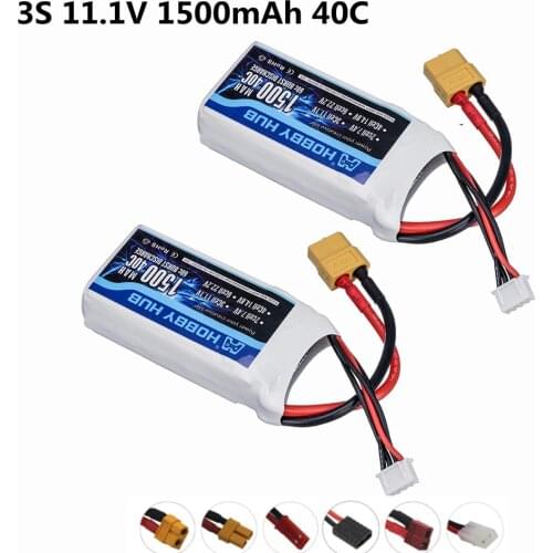 2PCS 3s 11.1V 1500mah 40C Lipo Battery for RC Car Airplane Boat Quadcopter Spare Parts upgrade 11.1v Drones battery
