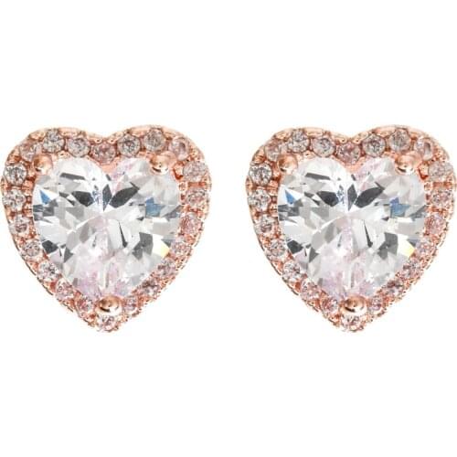 2020 new fashion temperament peach heart micro-set zircon earrings female/girl wedding party love jewelry gift ER-453