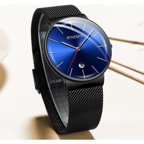 2021 Waterproof Business Fashion Watch New Quartz Watch Mens Mesh Belt Ultra-thin Simple Watch Mens Luxury Large Wholesale