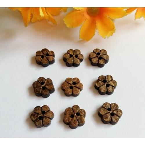 30PCs 12mm Coconut Buttons 2 Holes Decoration Flower Buttons Sewing Accessories botones Craft DIY Scrapbooking Accessories