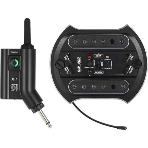Hot-Acoustic Guitar Wireless Pickup System SW400+R1 UHF Rechargeable Acoustic Guitar Wireless Sound Hole Pickup System