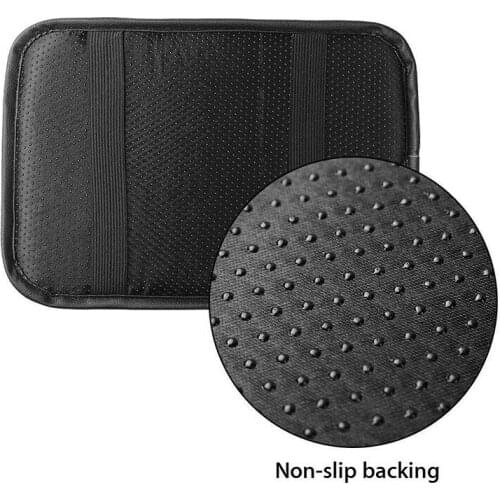 Black / Brown Car Armrests Pad Cover Auto Center Console Cushion PU Leather Dust-proof