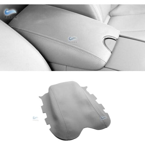 For Infiniti G37 2010 2011 2012 2013 2014 Car Microfiber Leather Center Control Lid Armrest Box Cover Sticker Trim Gray Color