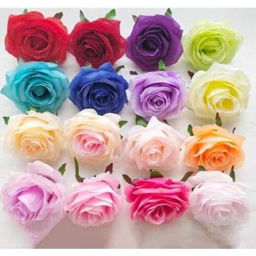 10 Pcs Simulation Silk Rose Peony Fake Flowers Head DIY Flower Wall Wedding Background Decoration Home Table Flower Ball Wreath