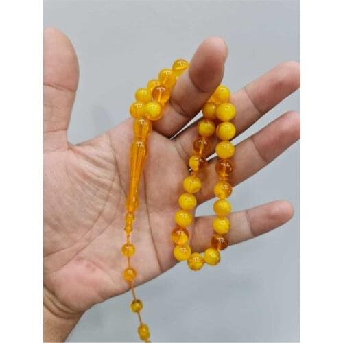 Islamic Tasbih Muslim Rosary Beads 33 Prayer Rosary For Men Bracelet For Men Accessory amber oltu amber stone Handmade Turkey
