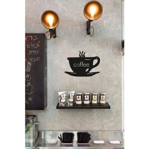 Laser Cut Coffee Cup Wooden Wall Decor Black wall decoration decorative product new fashion home decoration NEW PRODUCT