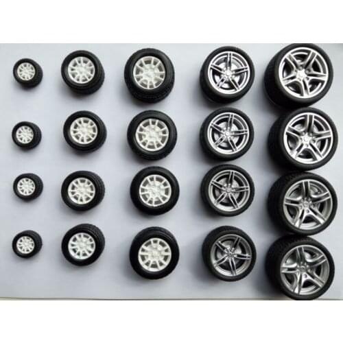 20pcs 20-48mm DIY Simulation Wheels Tyre Wheel Hub Rubber Toy Model Accessory High Quality