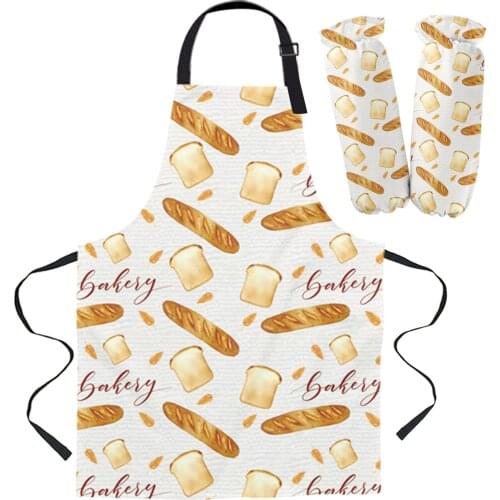 Dessert Pattern Bread Kitchen Apron Baking Accessories Sleeveless Aprons for Men Women Home Cleaning Tools