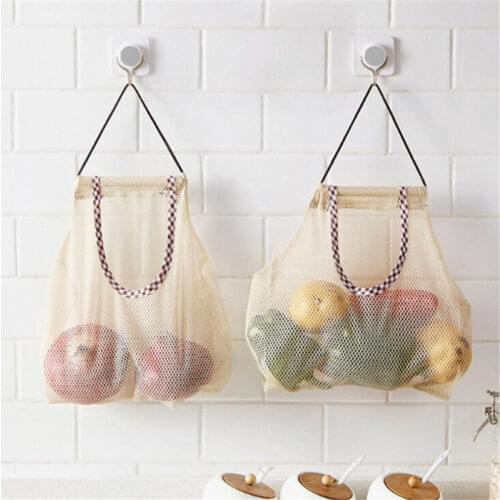 Kitchen Vegetable Potato Onion Hanging Bag Garlic Ginger Mesh Storage Bag US