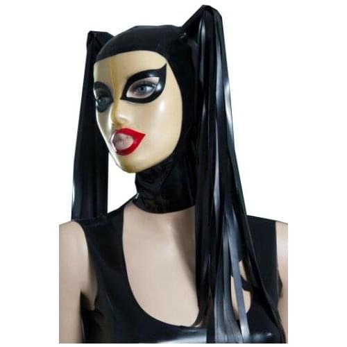 Latex Mask Hood with Tails for Catsuit Unisex Party Wear sex toys for couples sex games bdsm mask bdsm sex latex mask fetish