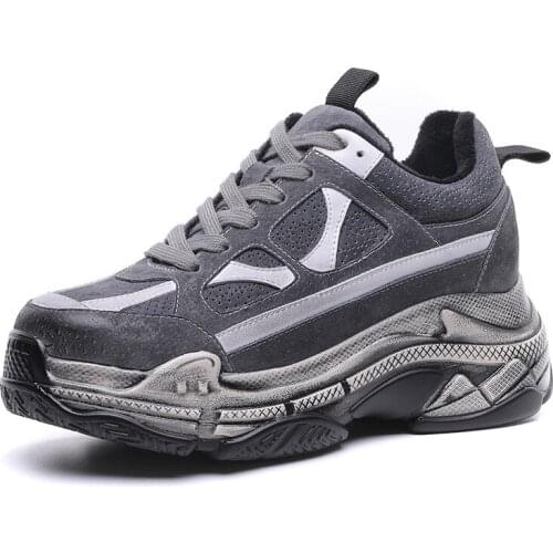 Fashion Ladies Sneakers Thick-soled Increased Casual Womens Shoes Designer Sneakers Leather Handmade High-quality Shoes Women