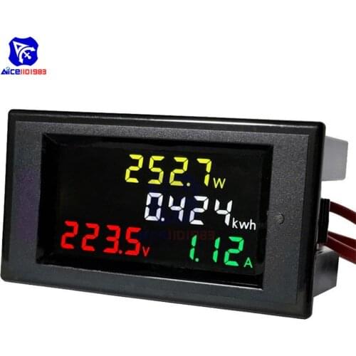 Diymore AC 80 -300V / AC 200 -450V LCD Multilmeter Voltage / Ampere / Power / Kwh Panel Meter Voltmeter Ammeter with 100A CT