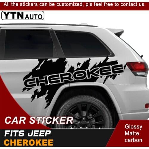 Car Stickers For Jeep Cherokee 2010-2020 2 Pcs Protect Scratch Side Body Graphic Vinyls Car Accessories Decals