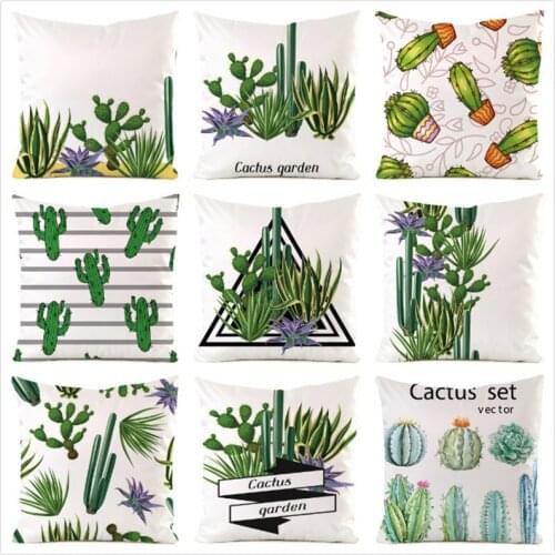 45cm*45cm Cactus Inimitated Silk Fabric Throw Pillow Covers Couch Cushion Cover Home Decorative Pillows flower floor