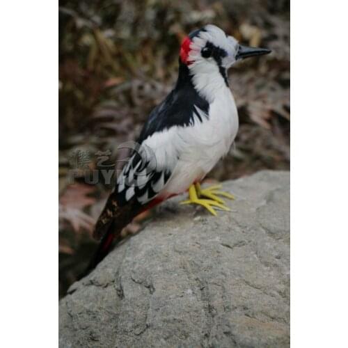 Creative simulation woodpecker toy polyethylene & furs black bird doll gift about 30cm 1342
