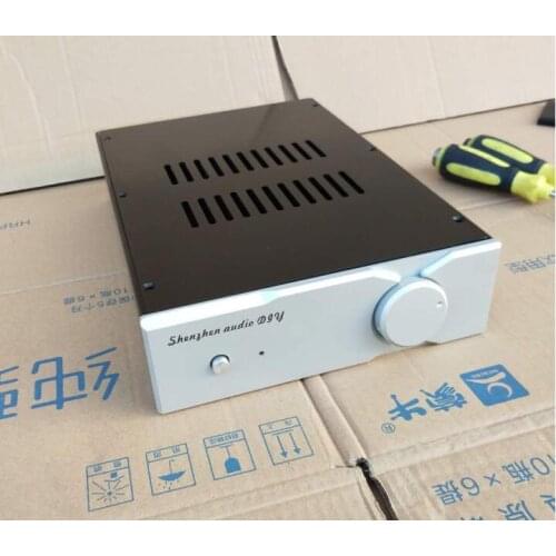 Silver black panel full Aluminum amplifier DIY chassis box preamp enclosure with Aluminum knob