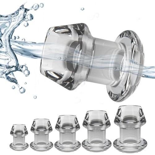 Hollow Anal Expander Huge Dildo Man Anus Plugs Prostate Massage Vagina Dilator Sex Toys Super Large TPR Butt Plug Enema Toy