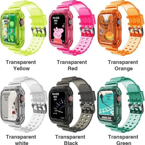 Transparent Silicone Watch Strap For Apple Watch Band 44mm 40mm 42mm 38mm Fashion Band Case for Apple watch 6 SE 5 4 3 2 Strap