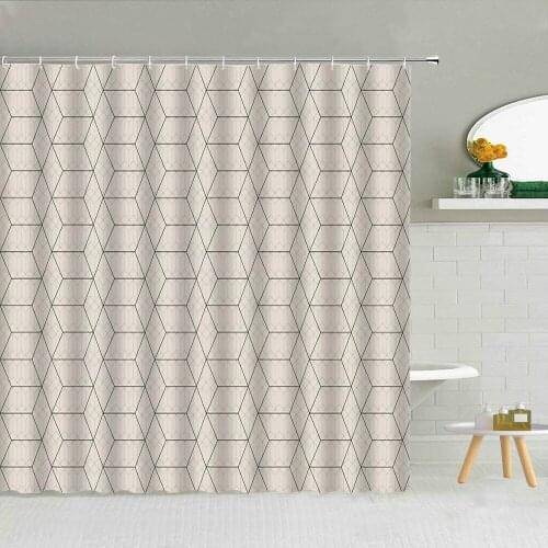 Luxury Geometric Pattern Shower Curtain Mandala Black White Stripes Bathroom Supplies Fabric With Hooks Bath Screen Home Decor