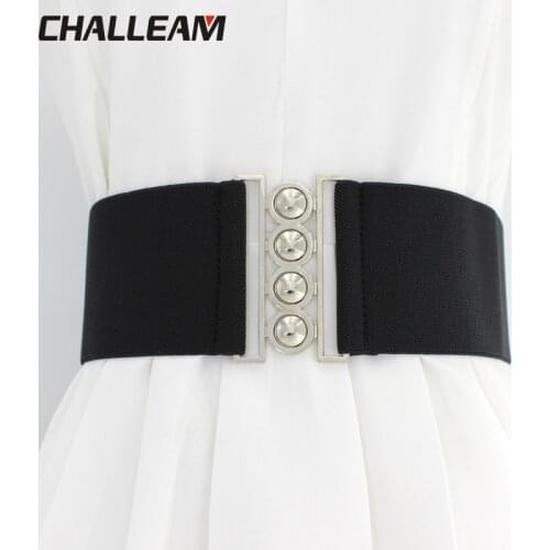 Womens wide belt female designer thick body belt belt fashion elastic dress female luxury white belt elastic red waist 19