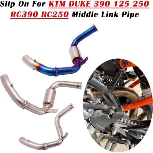 Slip On For KTM DUKE 390 125 250 RC390 RC250 17 18 19 20 21 Motorcycle Exhaust Escape Muffler Modify Link Pipe Delete Catalyst