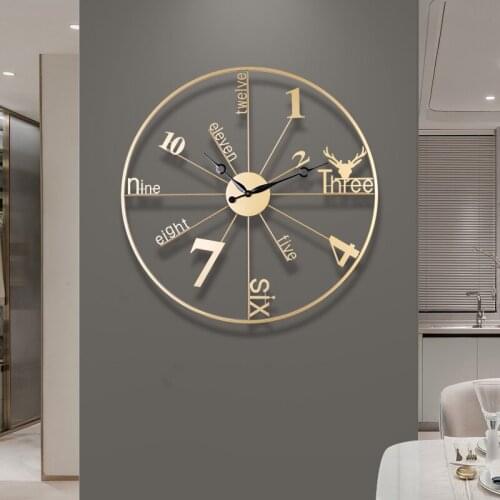 Light luxury wall clock living room modern minimalist atmosphere clock personality creative art wall decoration clock