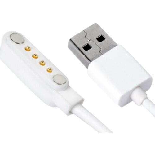 Universal Smart Watch Charging Cable Zinc Alloy Adsorption Charging Data Cable for 4pin 7.62 Pitch Smart Watches
