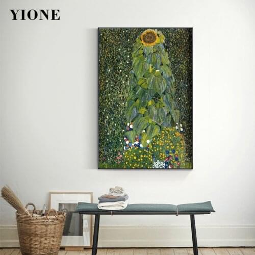 The Sunflower Art Oil Painting Impressionist Abstract Green Plant Leaves Wall Poster Prints Canvas Picture for Living Room Decor