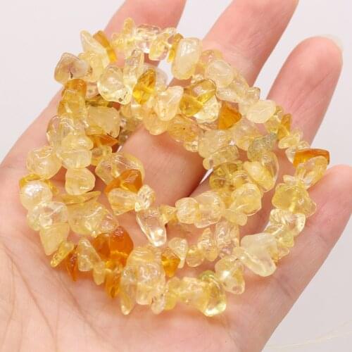 High Quality 5-8mm Pretty Natural Citrines Freeform Gravel Gems Loose Beads Strand 40cm Jewelry Making DIY Earring Bracelet Gift