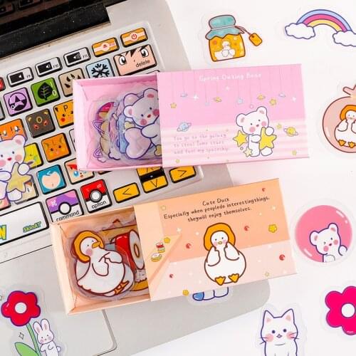 Yisuremia 40pcs/Box Kawaii Stickers Korean Scrapbooking DIY Ablum Diary Decorative Waterproof Adhesive Sticker School Stationery