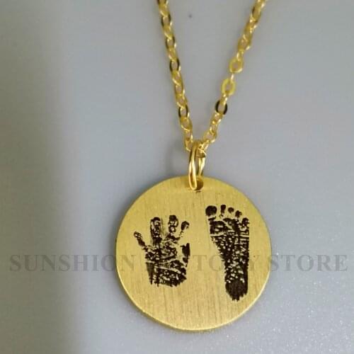Unique design necklace retro style chain fingerprint significance pendant Custom Footprint Necklace Personalized Jewelry