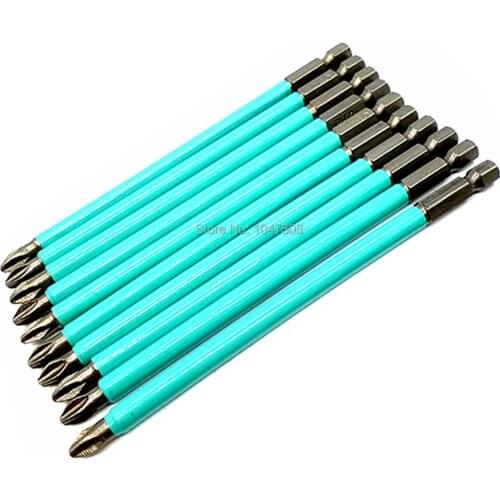 10pcs 1/4" Hex Shank Screwdriver Drill Bits 125mm Magnetic Tip Screw Drive Bits PH2 Phillips #2 Screw Driver Bit 1/4" (6.35mm)