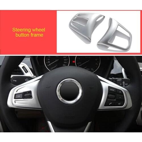 For BMW 2 series Gran tourer F46 218i 220i 2015-2019 ABS steering wheel button frame chrome molding trim 2pcs