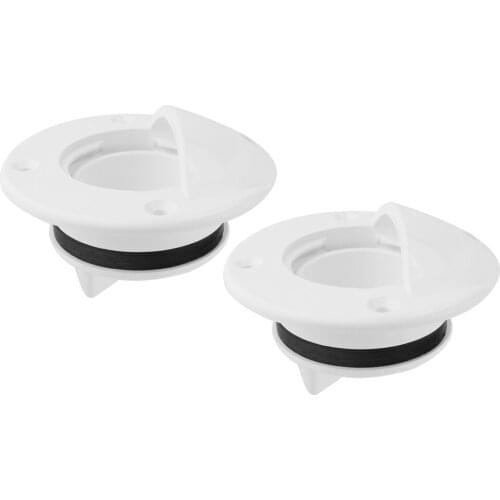 2pcs 90mm Nylon Boat Transom Deck Mount Drain Scupper Valve Screw Cap Stopper