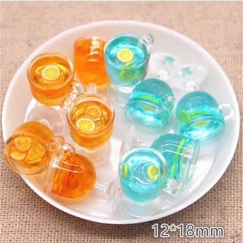 20pcs Mix Colors New Design 3D Plastic Goblet Fruit Tea DIY Home Decoration Craft/Jewelry Accessory,12*18mm