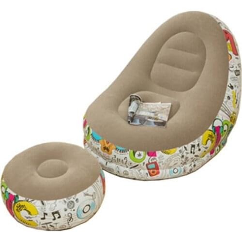 2021 New Graffiti Style Lazy Inflatable Sofa with Pedal Combination Lounger Recliner