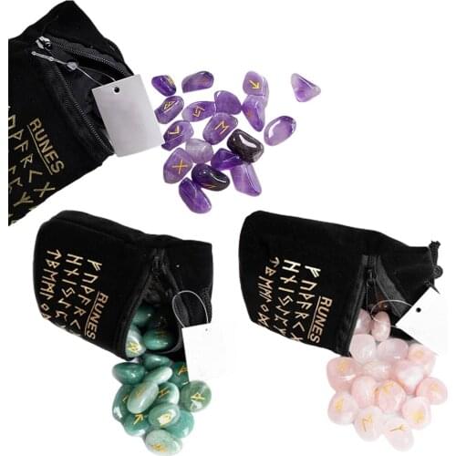 25pcs Natural Rune Stones For Divination Crystal Stones Energy Stones Runes Stones Energy Stones