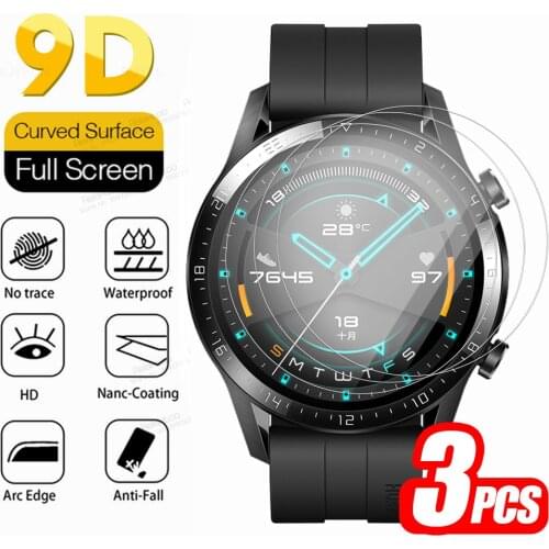3pcs Protective Tempered Glass For Huawei Watch 3 Pro Watch3 3Pro Screen Protector Huawey GT 2 GT2 46MM Smartwatch Cover Film