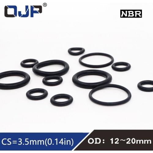 50PC/lot Rubber Ring Black NBR Sealing O Ring CS3.5mm OD12/13/14/15/16/17/18/19/20mm O-Ring Seal Gasket Sealing Washer Oil Ring