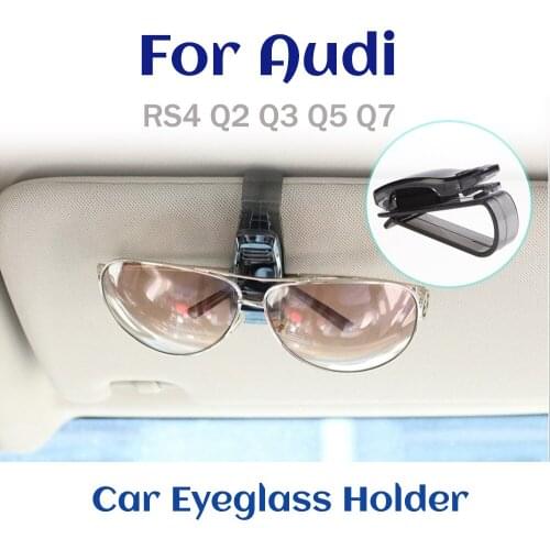 Car Eyeglass Holder Glasses Storage Clip For Audi RS4 Q2 Q3 Q5 Q7 Auto Interior Organize Accessories Car Sunglasses Holder
