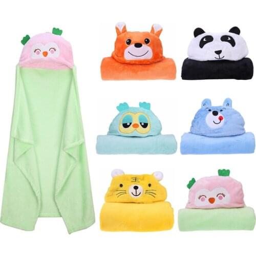 Comfortable Baby Bathrobe Cute Animal Cartoon Babies Blanket Kids Soft Hooded Bathrobe Toddler Baby Bath Towel