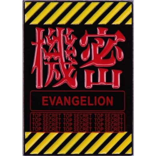Anime Evangelion EVA-01 Top Secret Brooch Pins Enamel Metal Badges Lapel Pin Brooches Jackets Jeans Fashion Jewelry Accessories