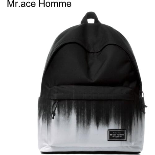 Black And White Print 14inch Laptop Backpack Women School Backpacks Men Waterproof Bagback Boy Travel College Bag For Girl