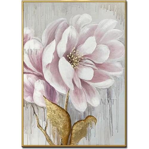 Blooming Flowers Abstract Oil Painting Modern Hand-painted Wall Art Living Room Picture Home Decoration Painting No Framed