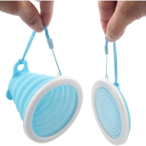 Children silicone folding portable outdoor travel cup creative folding retractable cup Cups color Readily Cup