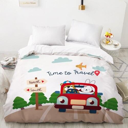 Car Cartoon Kids Duvet cover Quilt/Blanket/Comfortable Case Bedding for children baby girls 140x200 240x220 for Home red