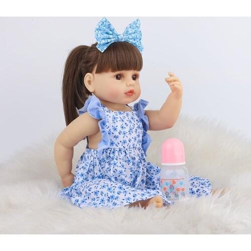 Hoomai Reborn Baby Doll with long hair Realistic Soft silicone Baby Girl 22Inch Adorable Bebe Kids Brinquedos boneca Toy
