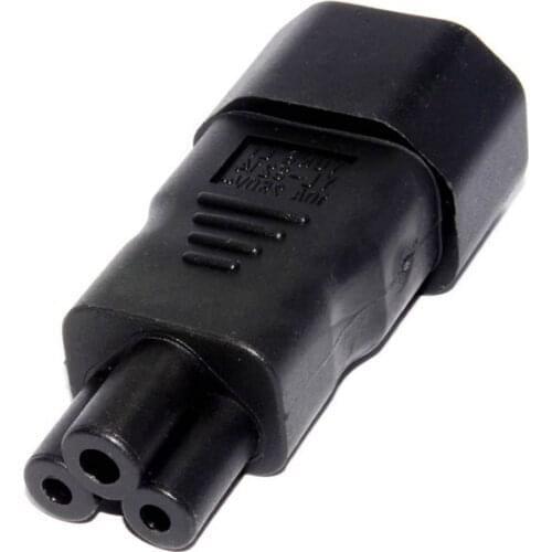 Cablecc IEC 320 Adapter 3 Poles Socket C14 to Cloverleaf Plug Micky C5 Straight Extension Power Adapter