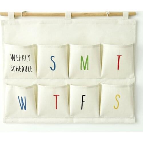 Cotton Linen Pockets Closet Door Home Wall Hanging Organizer Storage Stuff Bags Pouch Colorful Number